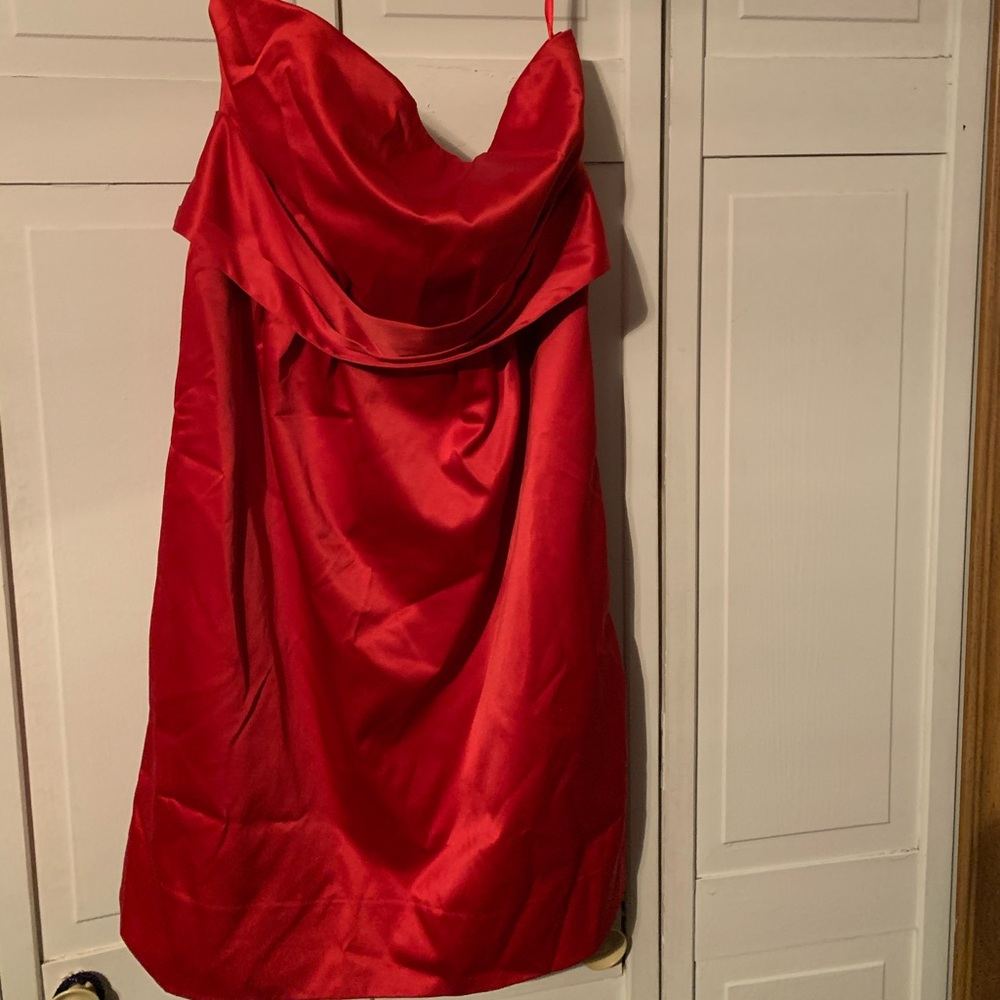 Red NY&Co strapless short dress